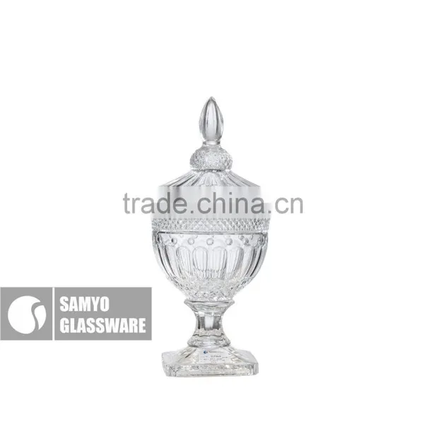 SAMYO Handmade Home Wedding Usage Clear Big Glass Jar for Candy With Lid