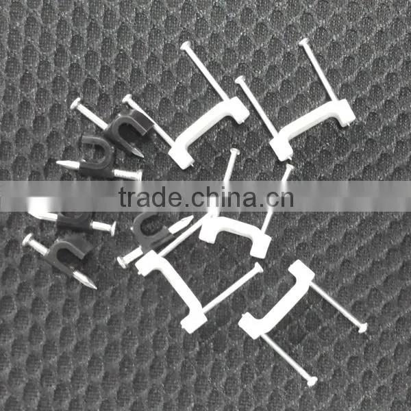 Double nail flat cable clip