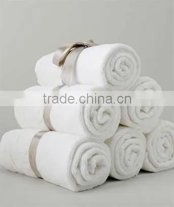 Direct Factory Made Deluxe 100% Cotton Wholesale White Hotel Bath Towel