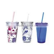 Mug Acrylic Tumblers With Straw