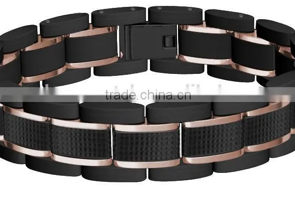 Top Quality CZ & Carbon Fiber Inlay Stainless Steel Bracelet Tungsten Carbide Mens Bracelet photo-4