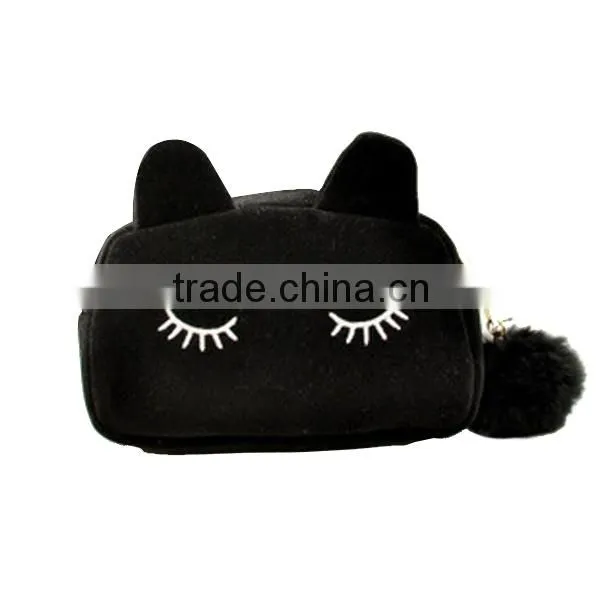 2015 Free Shipping! Fashion Small Cute Lovely Women's Handbag Flannel Cartoon Clutches Cat Beauty Make-up Evening Bags photo-5