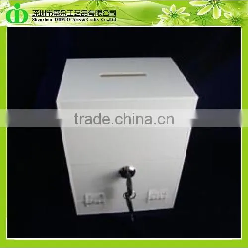 Factory Hot Sell Donation Money Box/White Donation Box/Lockable White Donation Box