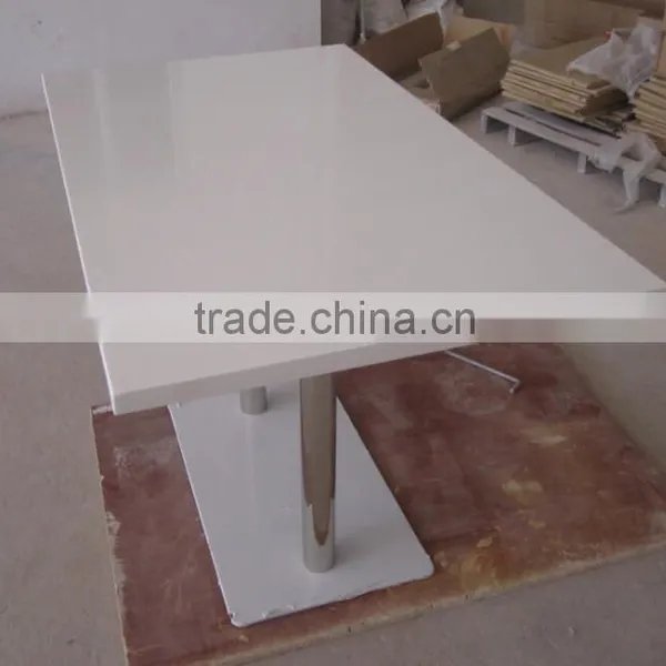 White Artificial Stone Solid Surface Marble Table Top,Restaurant Dinning Table , Coffee Table photo-6