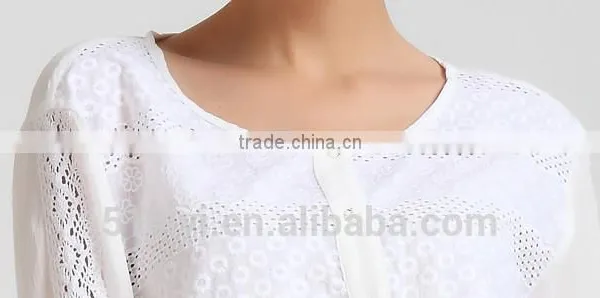 Women Crochet Front Opened Buttoned Shirt photo-4