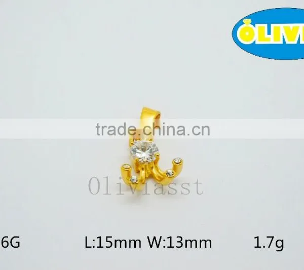 Olivia 2016 New Fashion Modern 316 Stainless Steel Cast Metal Classic Single Shining Diamond Pendant