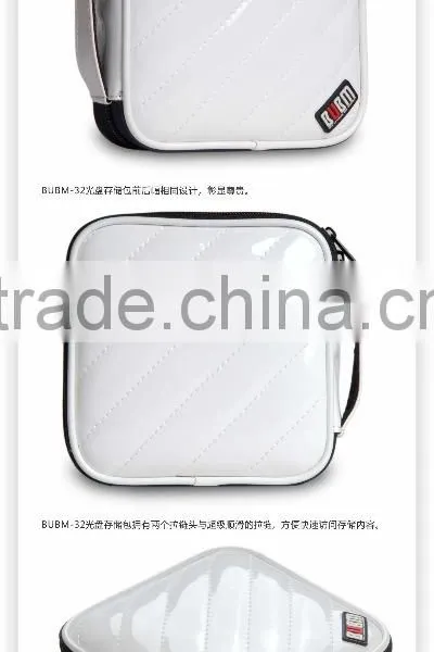 Fashion White 32 Capacity PU Leather Cover CD Case DVD Case Car Disc Case photo-3