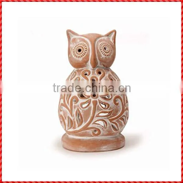 Decorative Terracotta Owl Shape Custom Lanterns for Candles