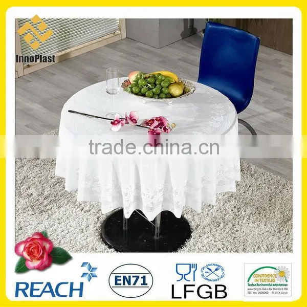 PVC Rectangle White Tablecloths photo-2