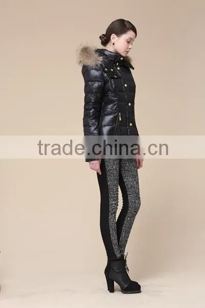 Lady's New Design Down Jacket Short Style With Real Fur Hood Dark New Arrival Down Jacket/Women Jacket/Duck Down Jacket photo-5
