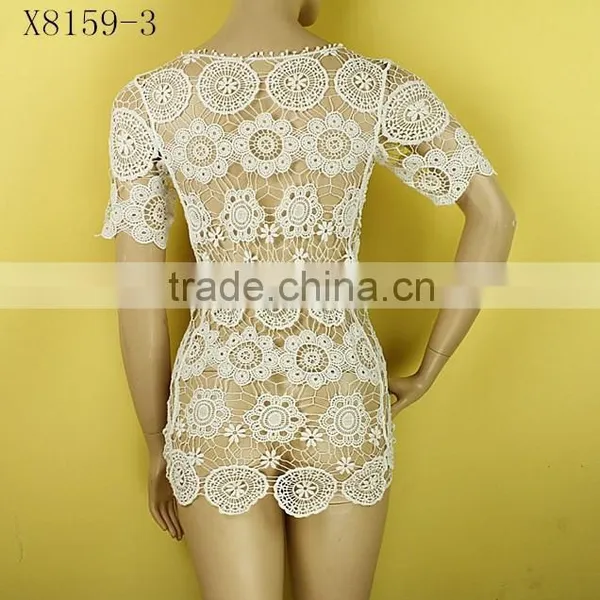 2016 Fashion Sexy Crochet Summer White Dresses For Women photo-2