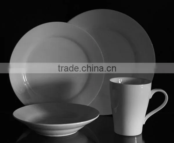 12pcs Standard Design White Dinnerware Set Ceramic Porcelain Fine Bone China photo-3