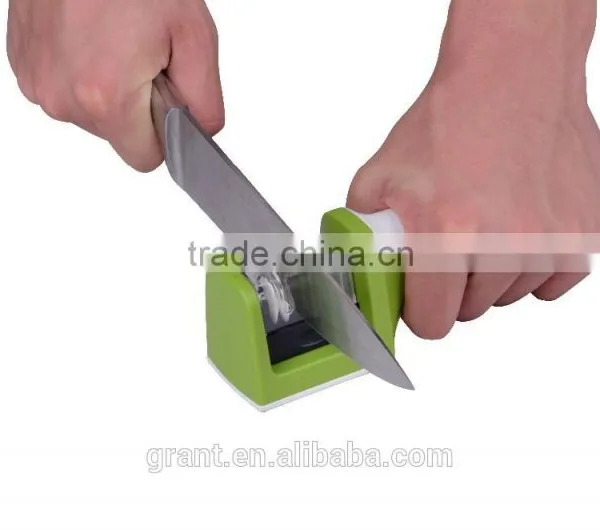 Two Stages (Diamond & Ceramic) Kitchen Knife Sharpener ,Sharpening Stone Household Knife Sharpener Kitchen Cutting Tools photo-2