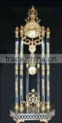 Brilliant Crystal Combined Gold Gilt Brass and Marble Clock, Home Decorative Pendulum Clock photo-3