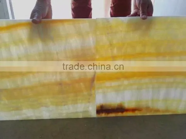 Light Yellow Onyx Tiles Orange Onyx Marble Tile for Walls photo-5