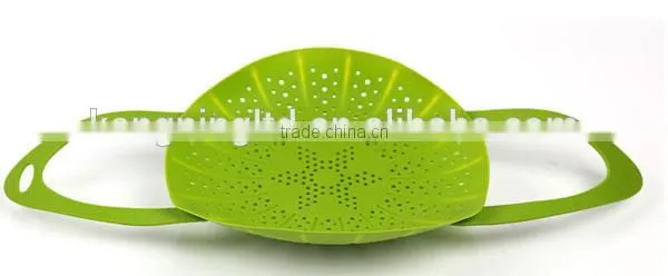 Silicone Vegetable Fruit Strainer Colander Basket Mat Bowl Steamer photo-4