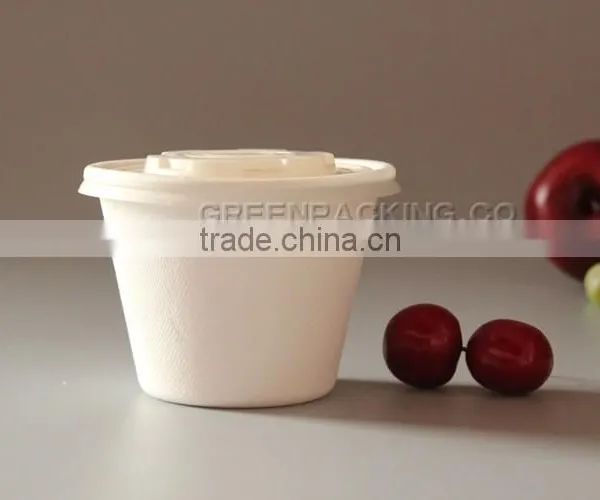 Sugarcane Bagasse Fiber Cups Container 16oz With PLA Lid photo-2