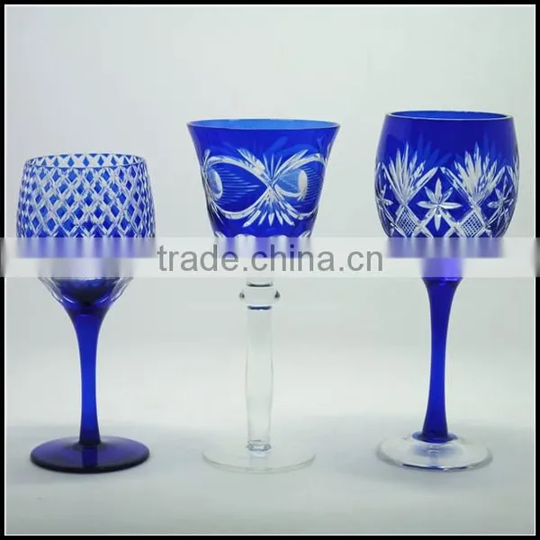 2017 China Traditional Made Overlay Etched Pink Wine Glass photo-3