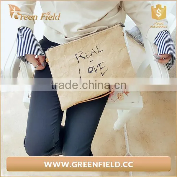 Washable Kraft Paper Clutch Bag Handbag photo-5