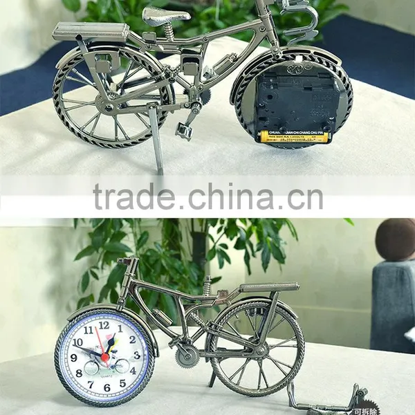 Classic Europen Alarm Clock With Bicycle Shape,Retro Style With Bike Outline photo-5