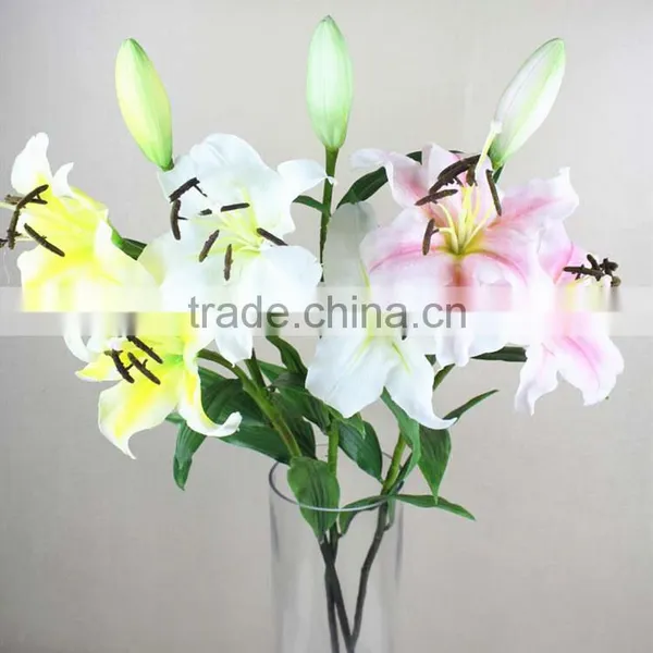 SJ11001110 Silk Cassablanca Lily Flower photo-2