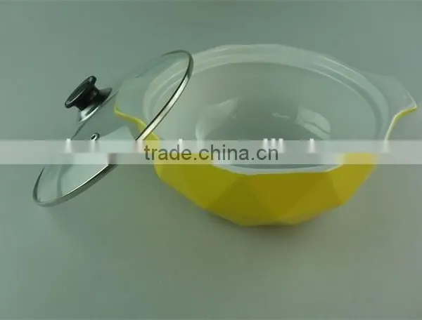 AB Grade Wholesale Stock Dimond Shape Ceramic Casserole With Glass Lid,soup&stock Pot photo-4