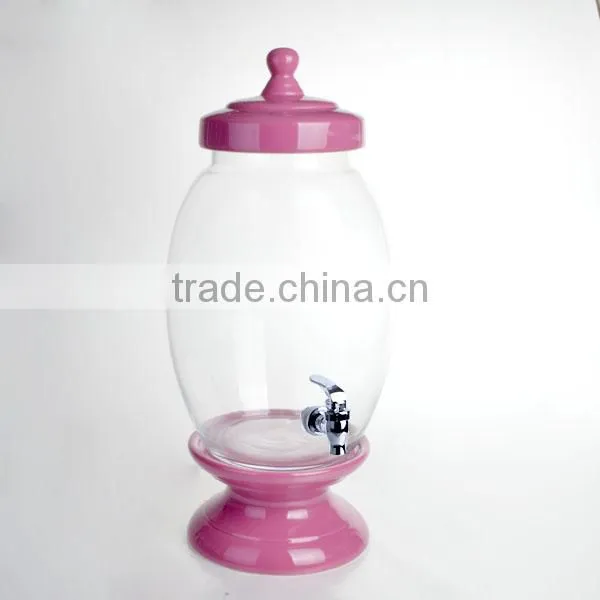 Colorful Ceramic Lid and Stand for Water Jar and Juice Jar photo-3