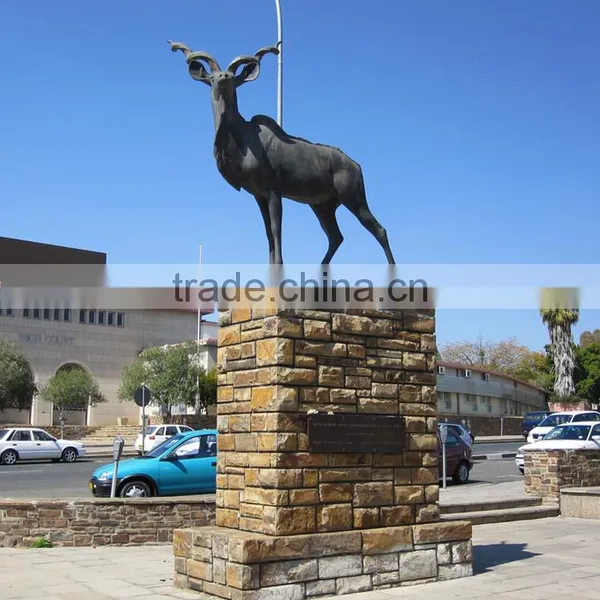 Animal Metal Bronze Garden Metal Craft Life Size Antelope Statues photo-3