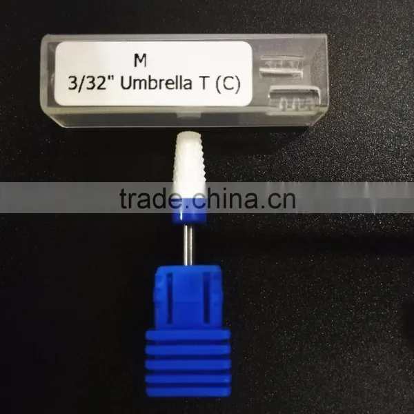 3/32" Large Tapered White Ceramic Nail Drill Bit photo-3