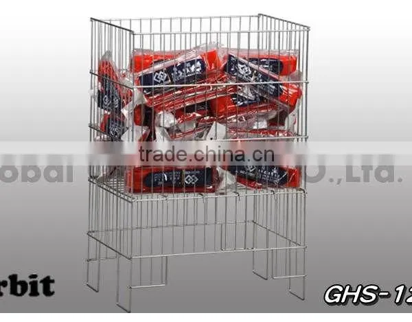 Service Supplies Folding Stackable Container Wire Mesh Basket Warehouse Cage photo-6