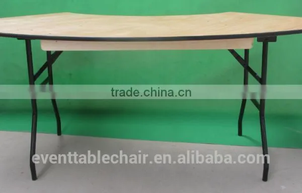 Used Plywood Banquet Rect Custom-made Trestle Folding Table photo-4