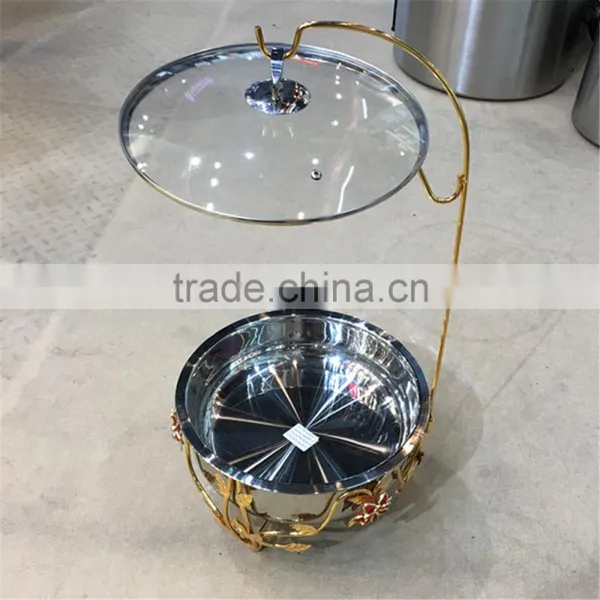 New Design Red Flower 8Liter Stainless Steel Cheap Chafing Dish for Butter photo-2