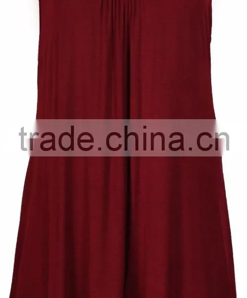Plus Size Wholesale T-shirts Womens Sleeveless Ladies Ruched Uneven Hem Plain Long Vest T Shirt Top photo-4