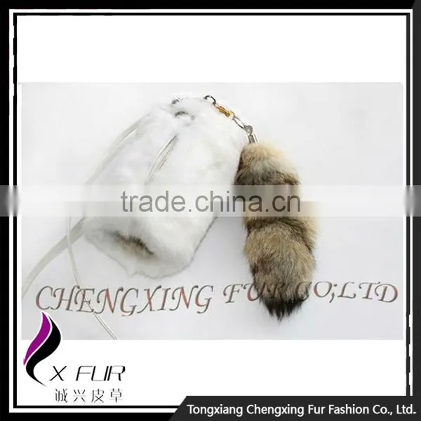 CX-R-43 Hot Sale Good Quality Fashion Fox Fur Tail Key Chain photo-3