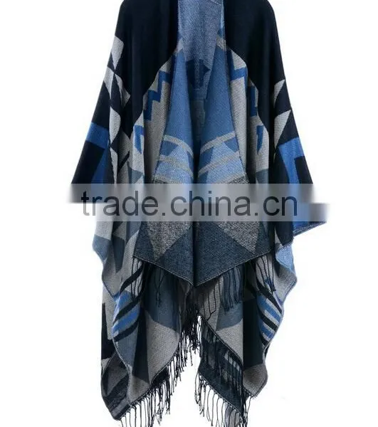 2017 Spring New Item Ladies Scarf Western Style Bohemia Style Tassels Model Imitated Cashmere Material Women Cloak photo-6