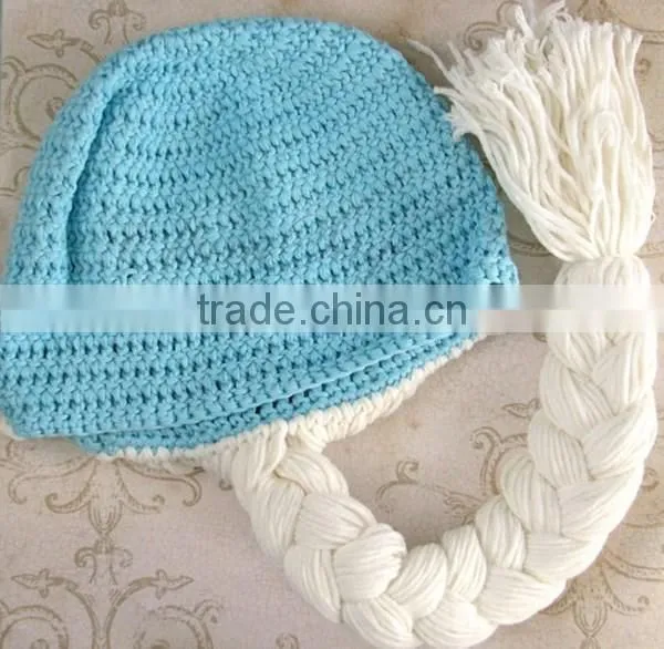 Snowflake Pattrrn Blue Cute Fashion Baby Crochet Hat photo-2
