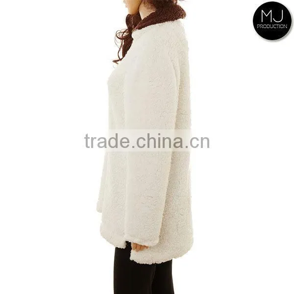Wholesale Plus Size Clothing Women Fleece 1/4 Zip Sherpa Pullover photo-5