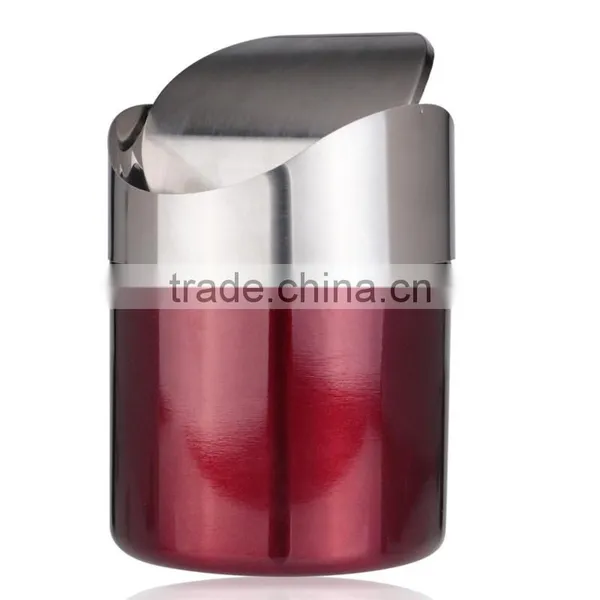 Best Price Red Color Stainless Steel Trash Bin1.5L Mini Car DustBin Swing Lid Kitchen Worktop Waste Rubbish Trash Can photo-5
