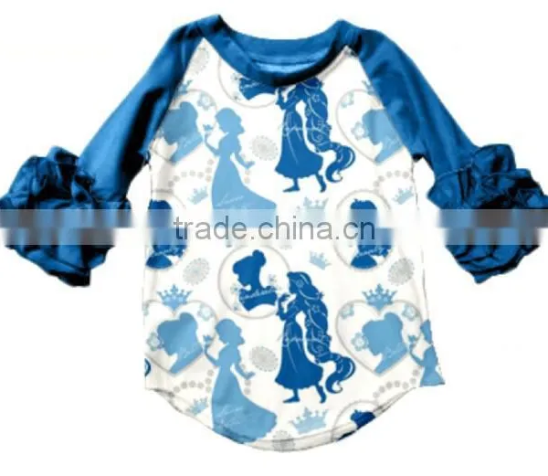Wholesale Newest Boutique Girl Clothing Top Baby Girls Unique Top Printed Princess photo-3