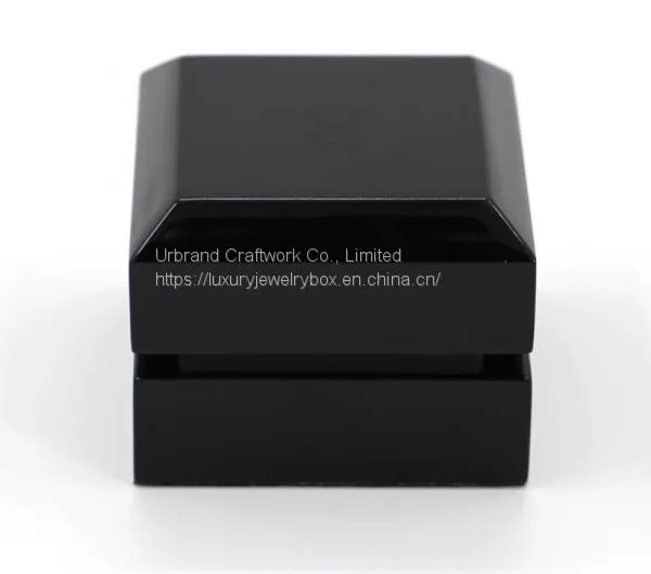 Piano Painted Wooden Ring Jewelry Box Small Black Wood Ring Box With Hidden Hinges photo-2