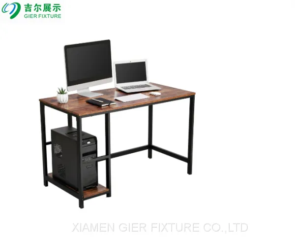 Home Office Furniture Space Saving Industrial Wood Metal Frame L Shaped Large Corner PC Computer Desk