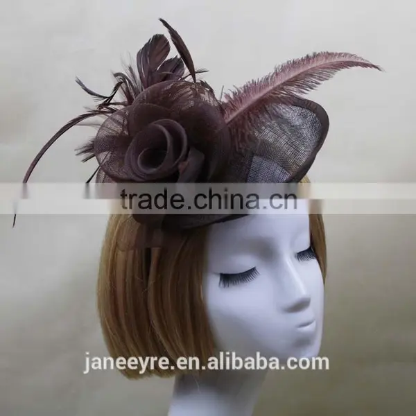 New Coming Sinamay Base Hairband Fascinator Hat For Wedding photo-3