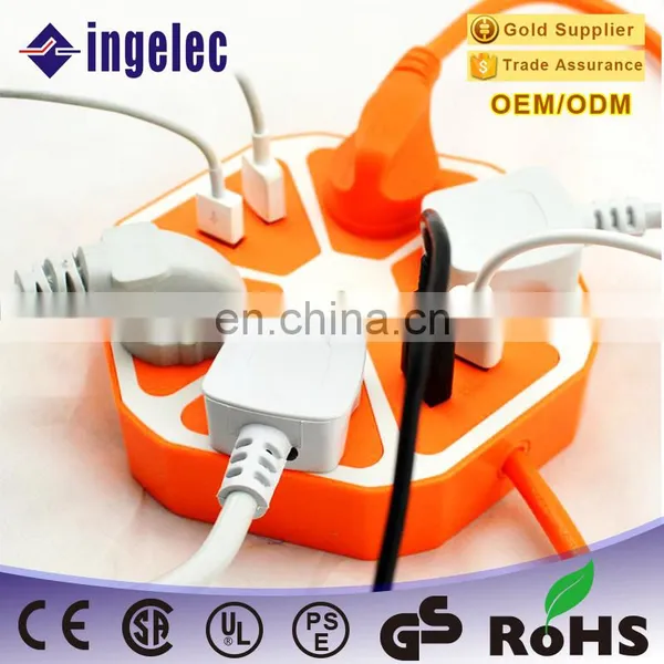 New Arrival Electrical Multi Plug Extension Socket Hexagon Shape USB Power Extension Board photo-2