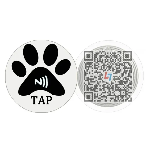 NFC Персонализированный наклейка для питомца - Помогает потерявшемуся питомцу связаться с хозяином - NFC-контакт и сканирование QR-кода