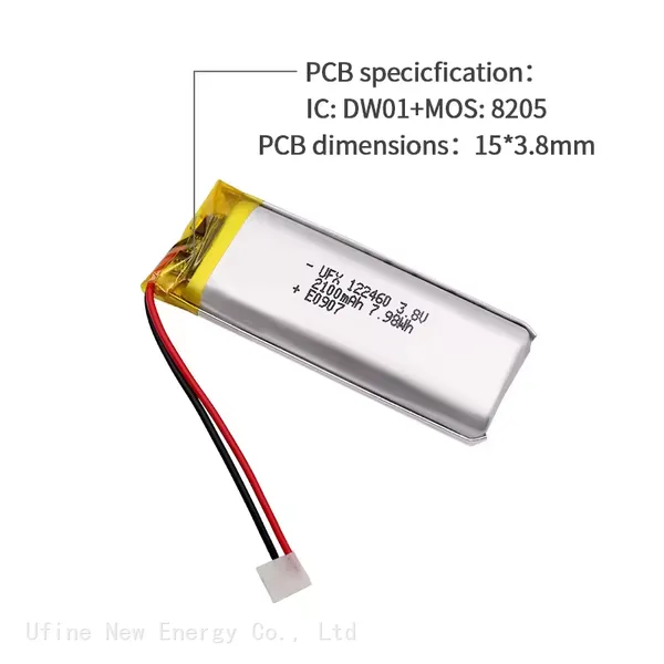 Customized Rechargeable Battery for Cordless Phone UFX 122460 2100mAh 3.8V Polymer Battery photo-3
