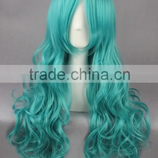 High Quality 65cm Medium Long Wave Sailor Moon Wig Kaiou Michiru Light Green Wig Cosplay Synthetic Anime Wig Cosplay Hair Wigs photo-3