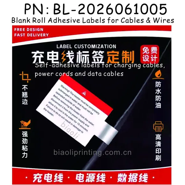 Blank Roll Adhesive Labels for Cables & Wires photo-2