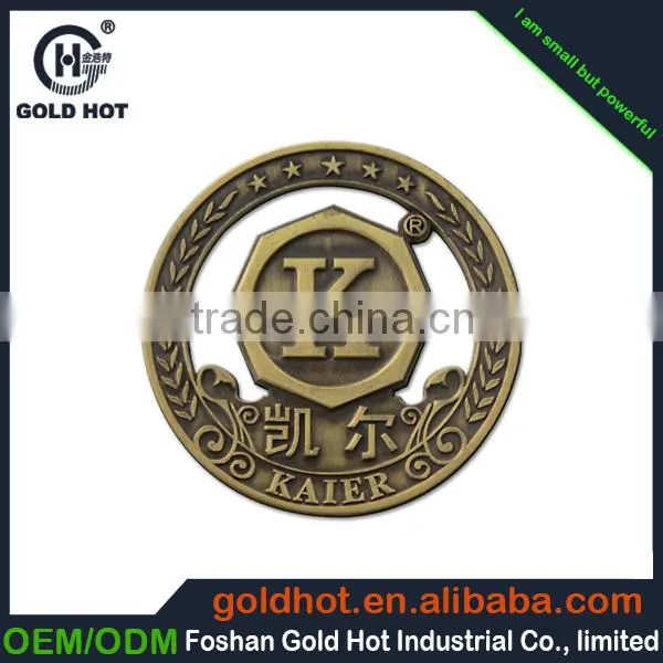 Zinc Alloy Bronze Color Character Projected Name Plate Trademark Label Sticker for Souvenir photo-2