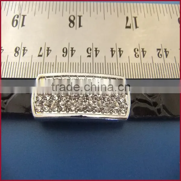 DIY Custom Bracelets and Pet Collars Accessories Rhinestone 10mm Zinc Alloy Bent Slide Charms photo-6
