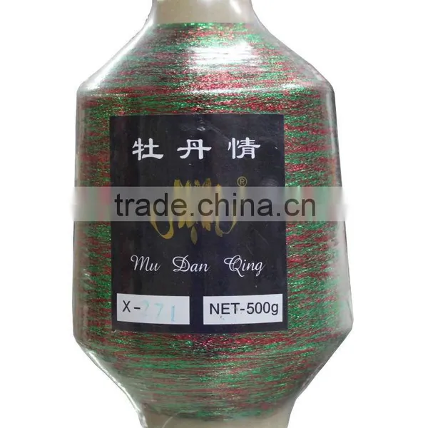Green and Red Polyester X Type Metallic Yarn